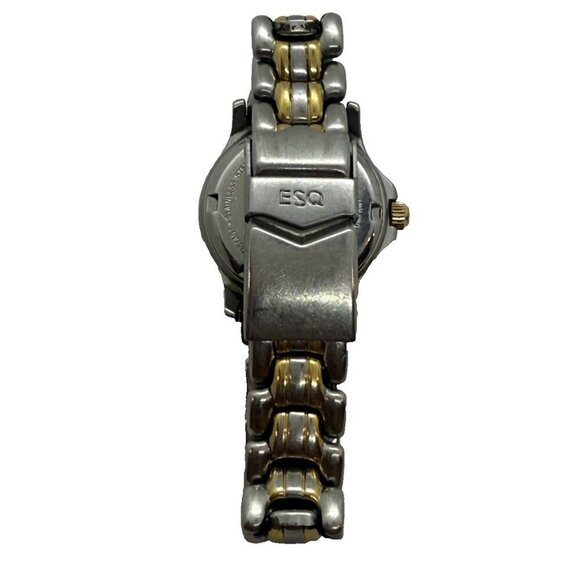 Esquire ESQ Swiss Wristwatch Gold Silver 2 Tone Band 100WR Date Stainless Steel main image 6